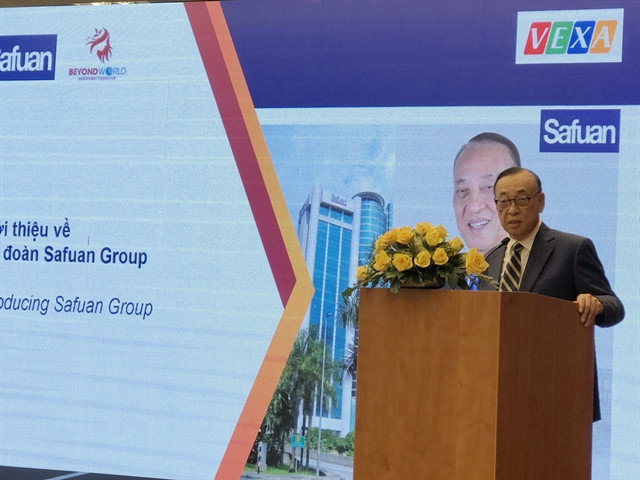 Tansri Matshah Safuan, chairman of the Safuan Group, speaks at a seminar in HCM City on Saturday about the new Vietnam Market project in Malaysia. — VNS Photo